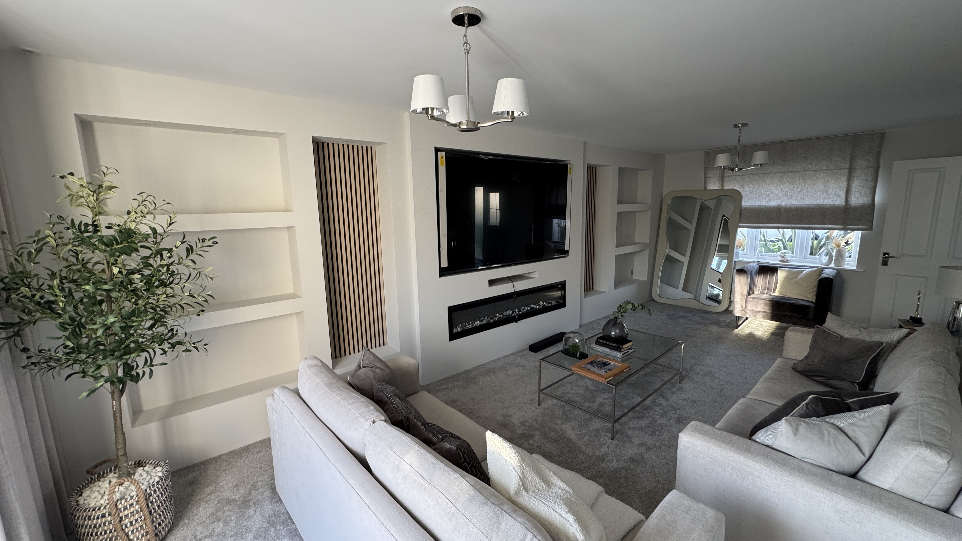 Freshly painted hallway with crisp edges