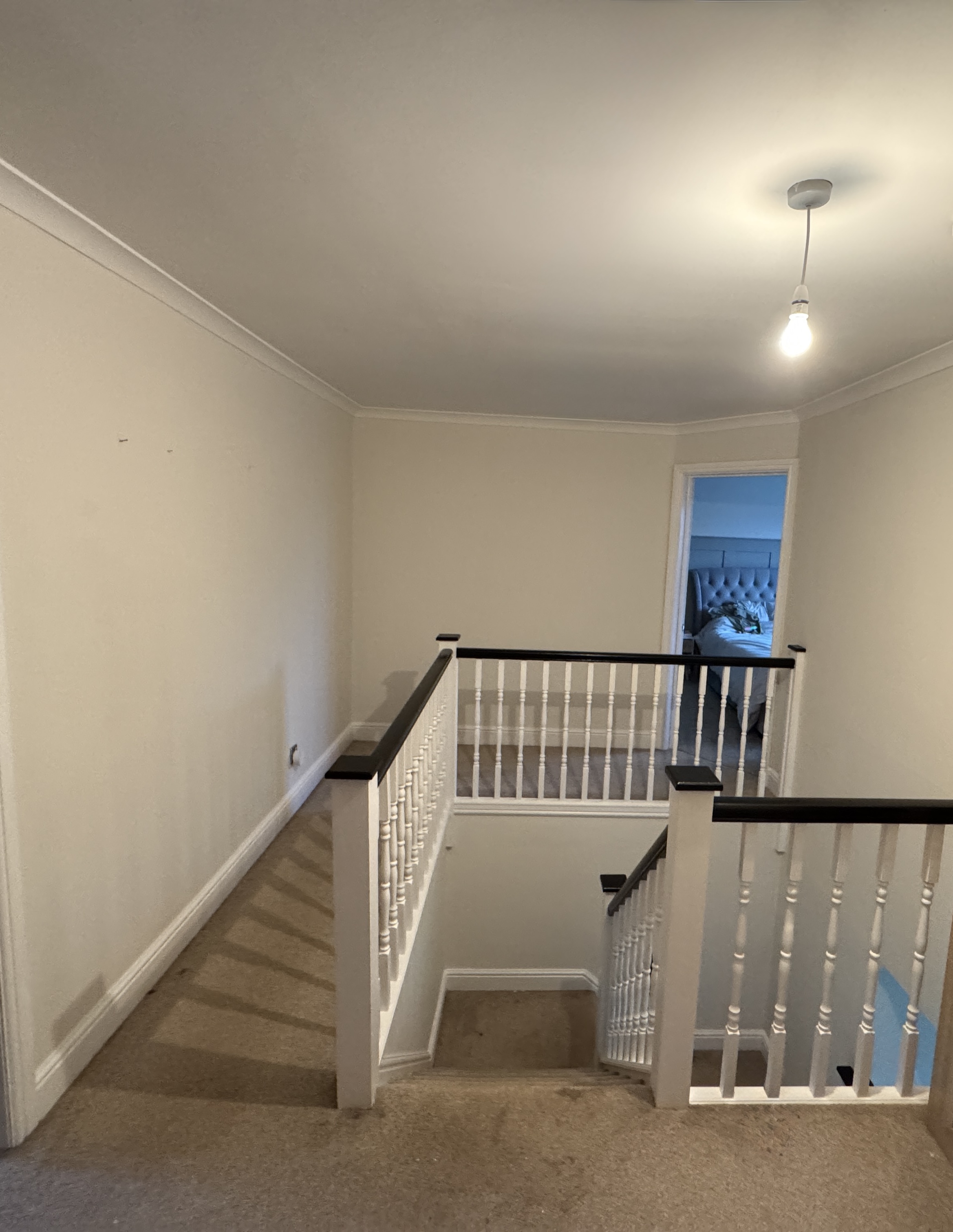 Detailed paintwork on skirting and architrave